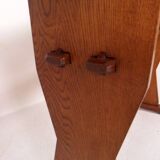 Brutalist oak sidetable  writing table