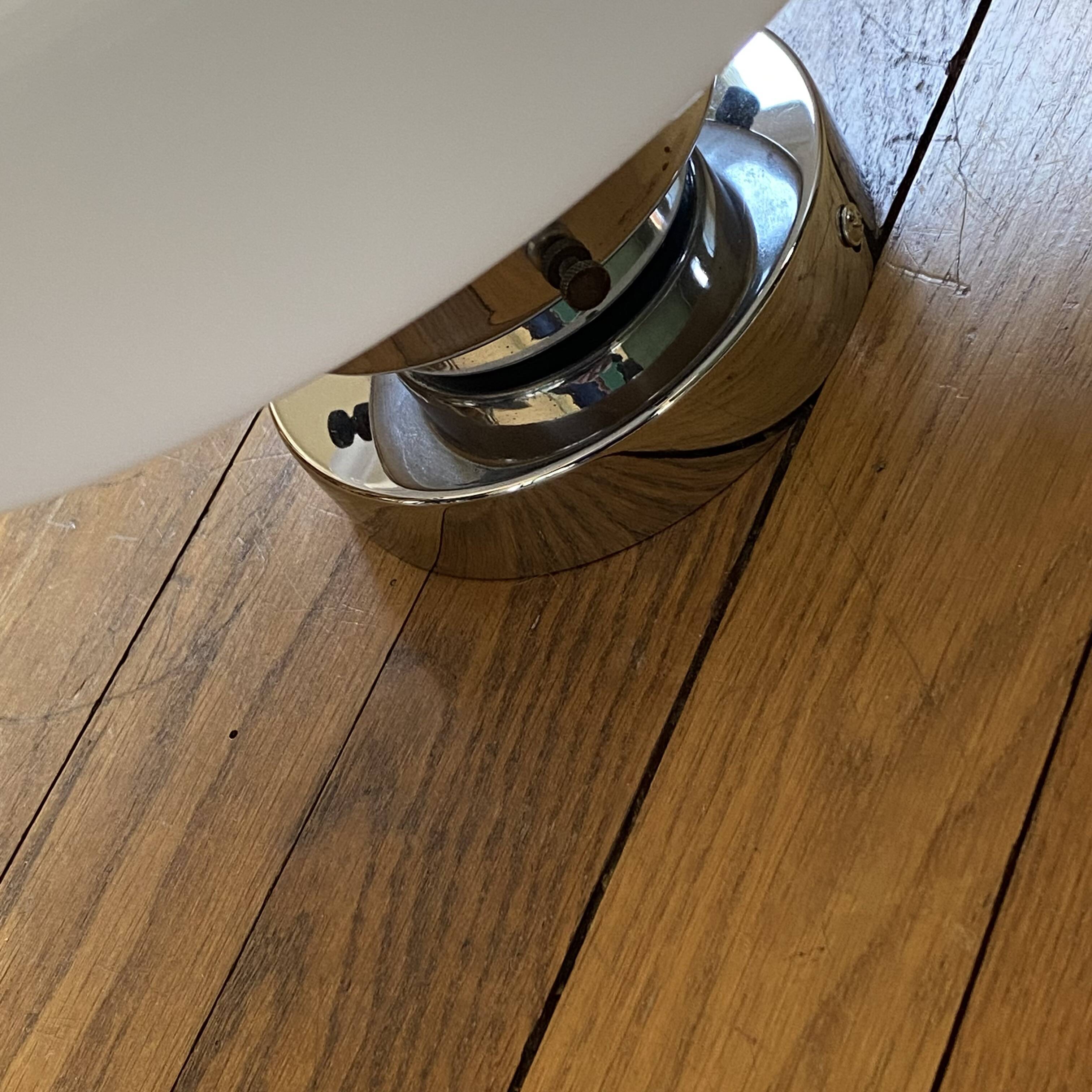 Opaline glass globe ceiling light, 30 cm, white glass, wall light with stainless steel fixings