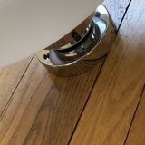 Opaline glass globe ceiling light, 30 cm, white glass, wall light with stainless steel fixings