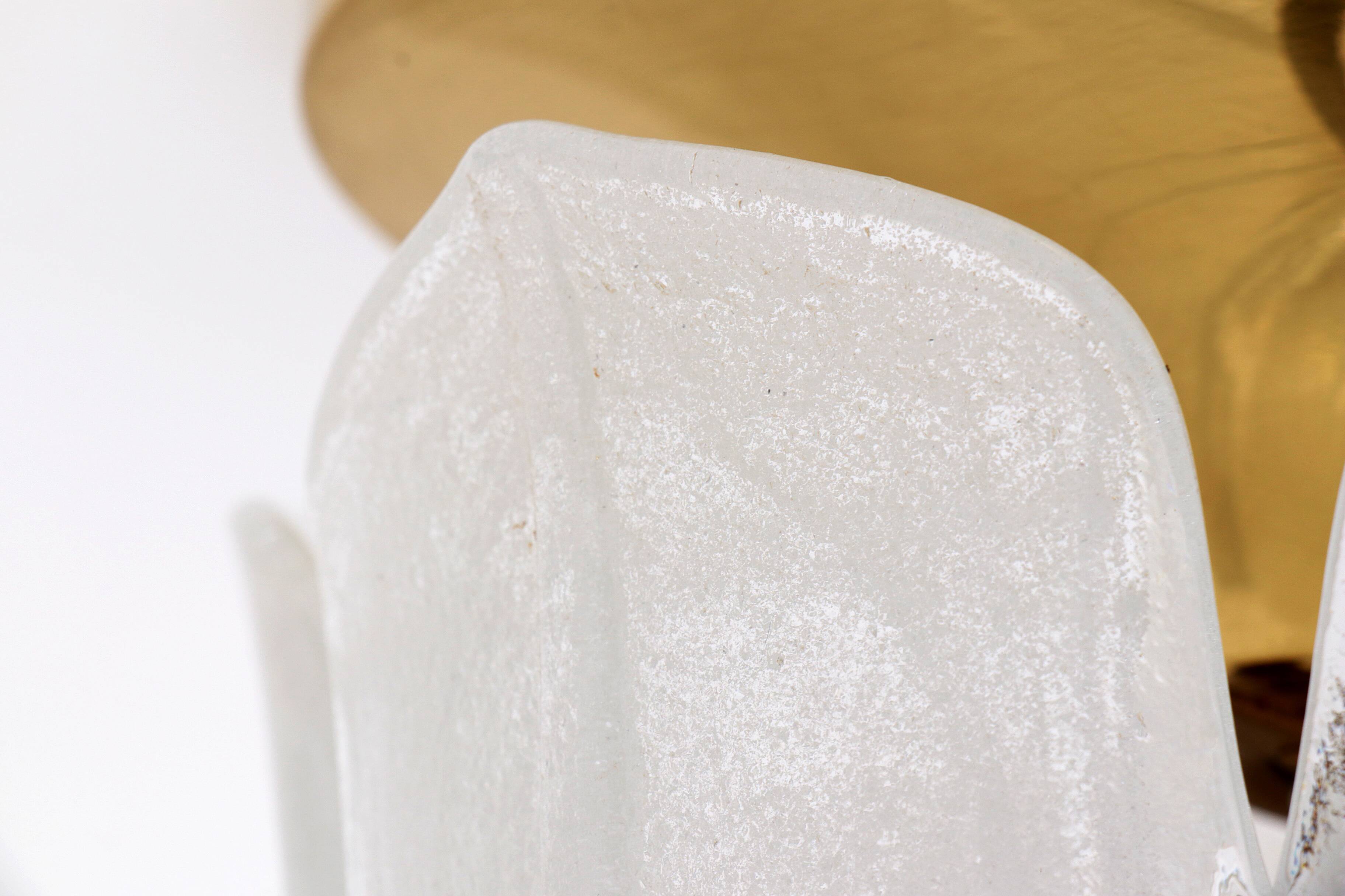 Small round ceiling lamp made of Murano glass Glashutte Limburg, Germany, 1970s