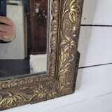 Ancien miroir doré Napoléon III,  91×61cms