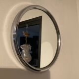 Miroir vintage en inox années 50-60