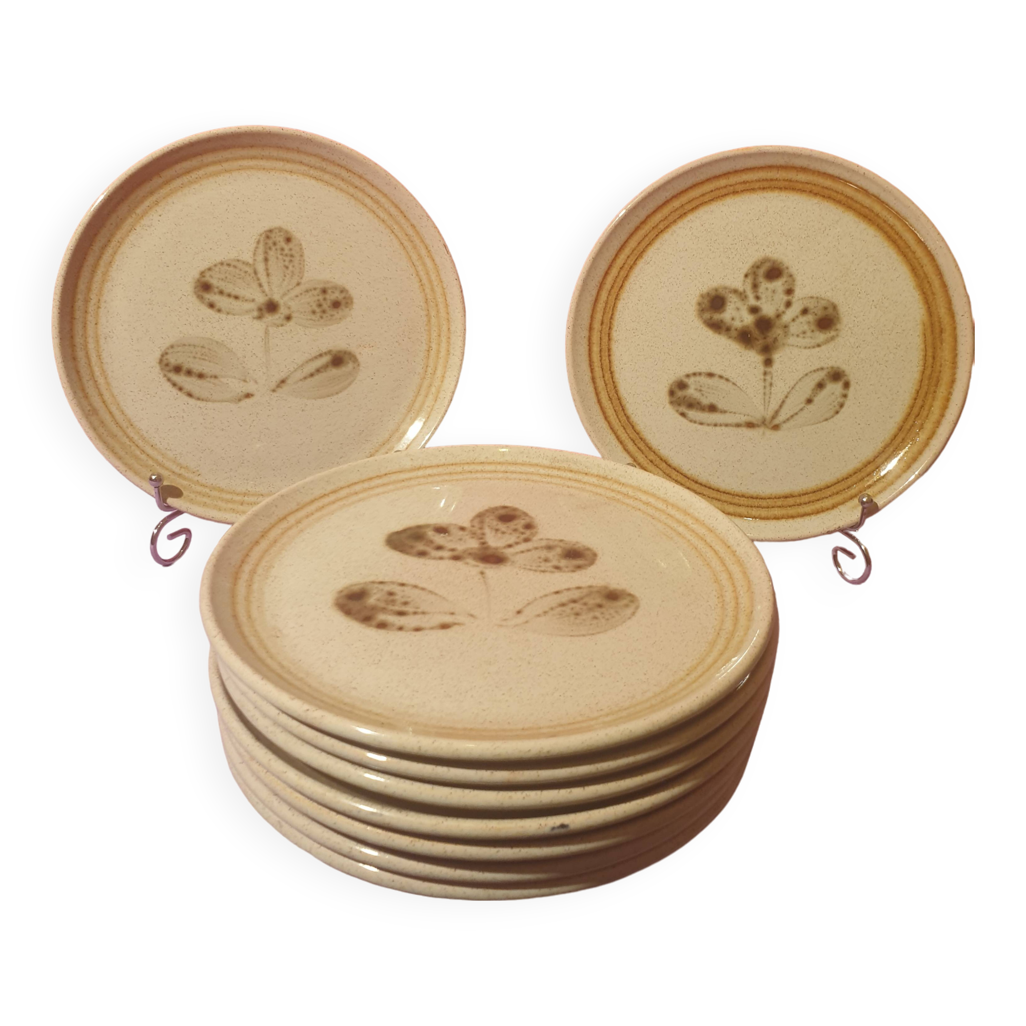 9 dessert plates Tignes Atelier d art Sarreguemines