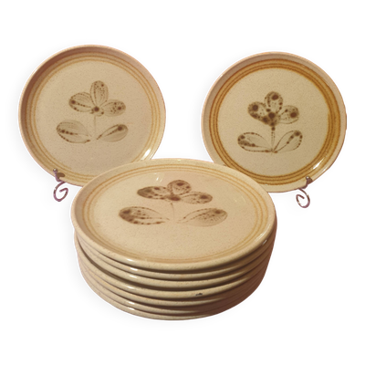 9 assiettes à dessert Tignes Atelier d art Sarreguemines