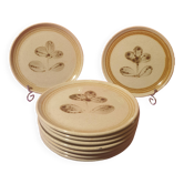 9 assiettes à dessert Tignes Atelier d art Sarreguemines