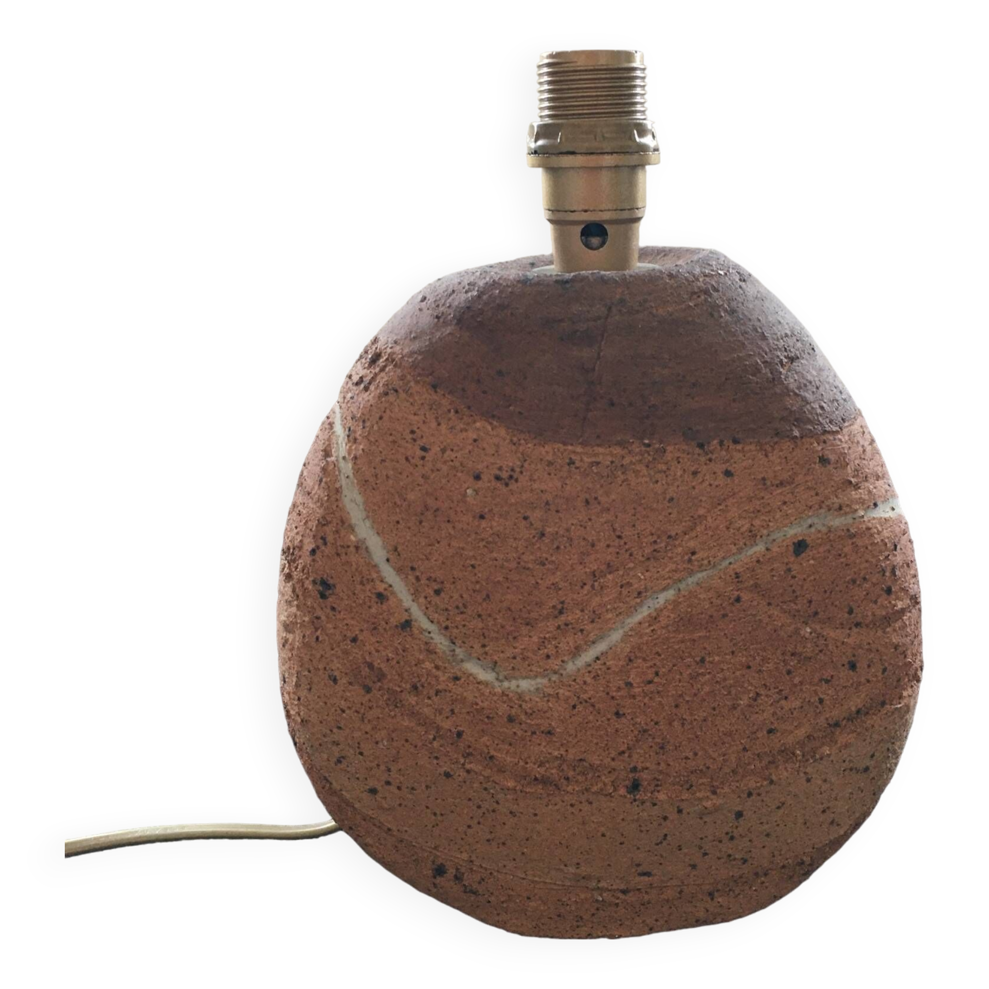 Pied de lampe 70´s en grès bicolore