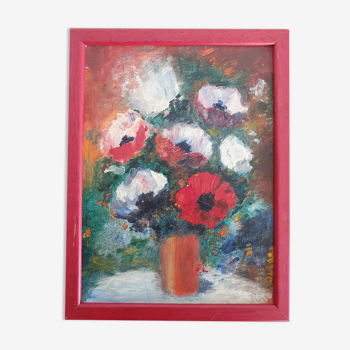 Oil painting bouquet of flowers