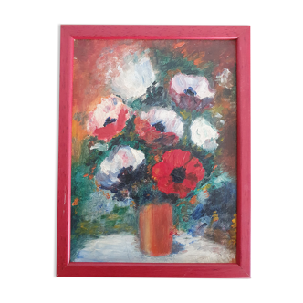 Peinture a l'huile bouquet de fleurs