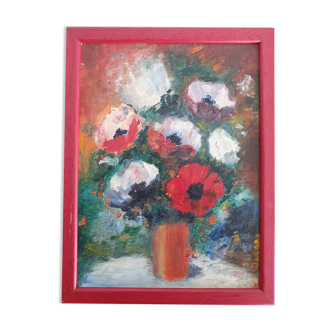 Oil painting bouquet of flowers