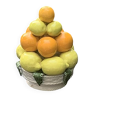 Vintage ceramic barbotine citrus fruit centrepiece