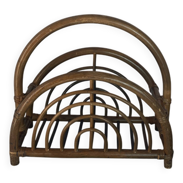 Bamboo and rattan magazine rack