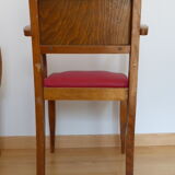 Pair of bridge chairs in red skai