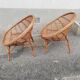 Paire de fauteuils vintage rotin