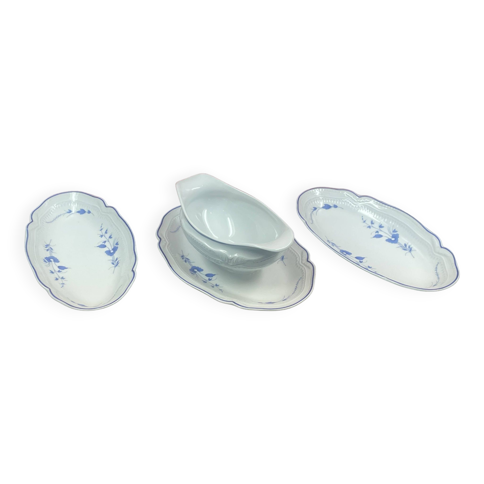 Gravy boat + 2 ramekins Bernardaud Limoges Décors De Sabran