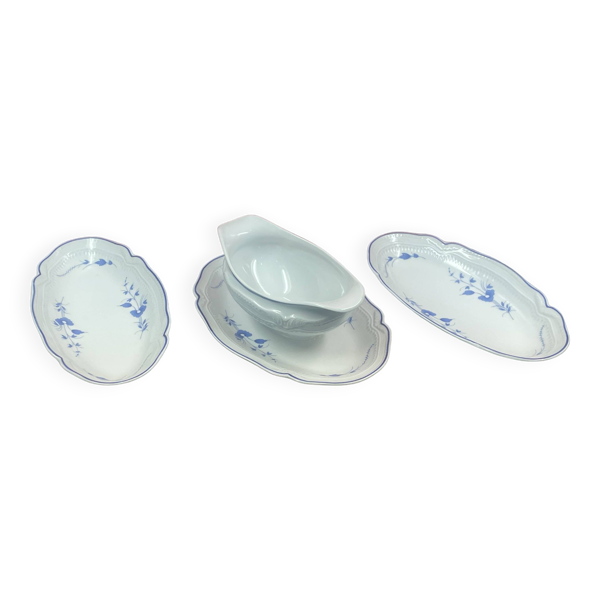 Saucière + 2 ramequins Bernardaud  Limoges  Décors De Sabran