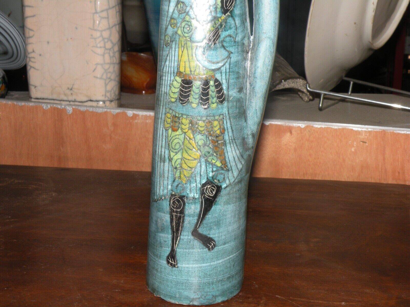 Long ceramic pitcher by jean de lespinasse 1960, l'atelier 55.