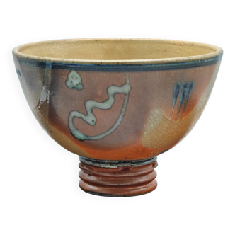 Suzy Atkins Japanese-style bowl on pedestal "the gift of fel"