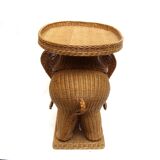 Elephant bass table in rattan.