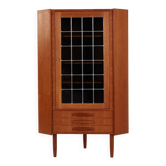 Teak corner showcase, Danish design, 1970s, production: Denmark