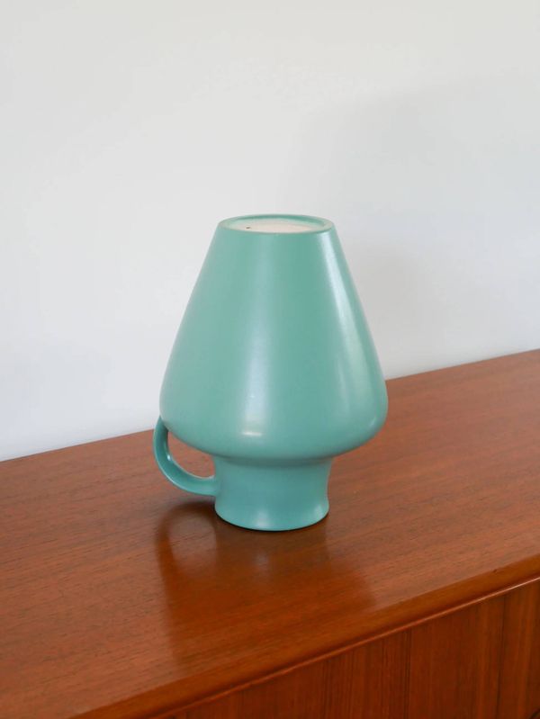 Grand vase en céramique, bleu céladon, made in Germany, design, 1970