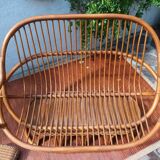 Rattan bench 70s