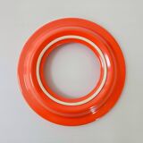 Vintage 1970 salad bowl in orange plastic 70s space age on removable base