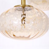 Cascade chandelier 4 globe in blown amber glass