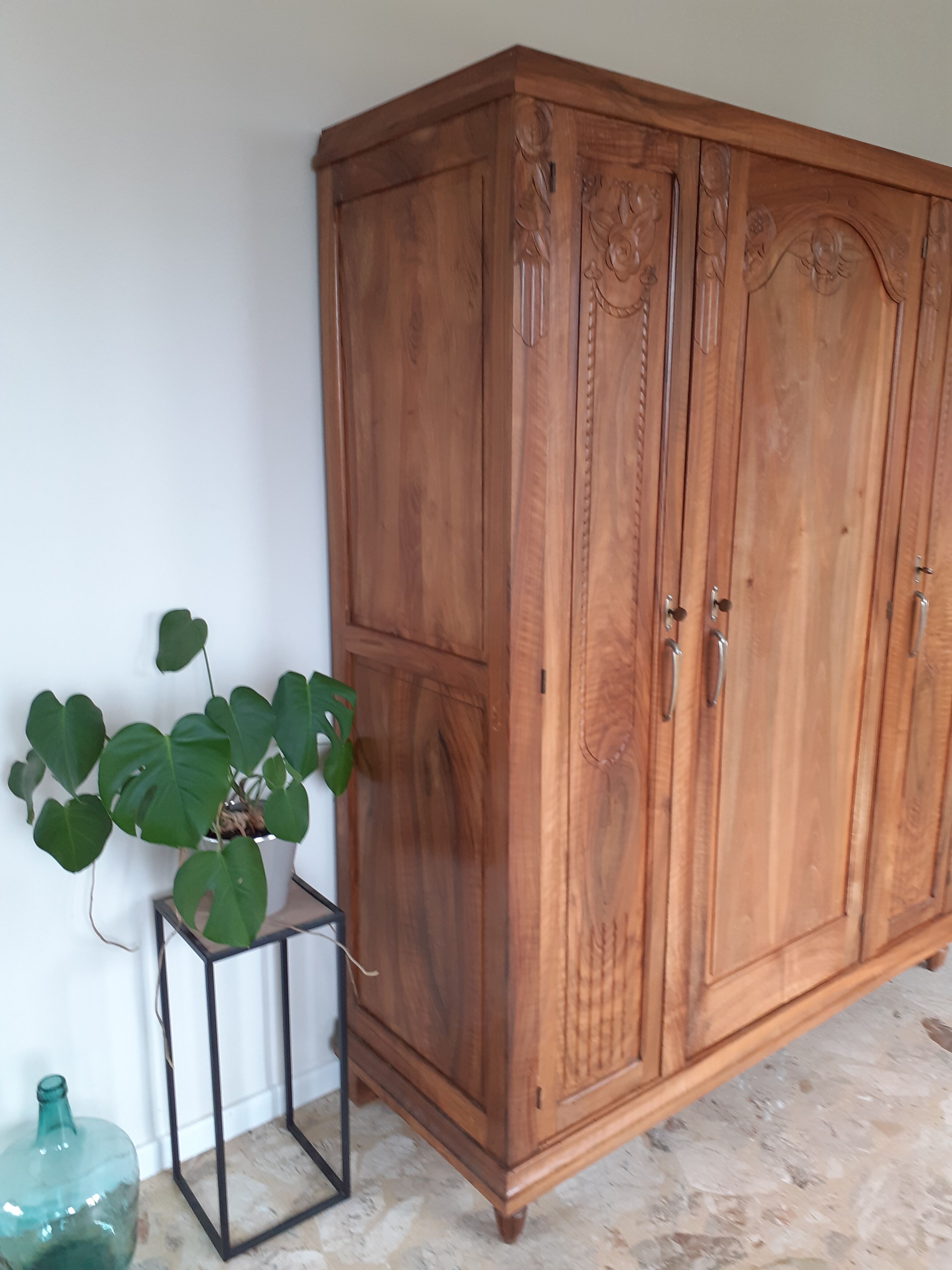 Art Deco walnut wardrobe