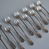 12 silver-plated oyster forks sfam goldsmith