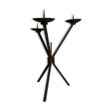 Brutalist beaten-iron campaign candlestick 1970