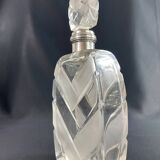 Art Deco design crystal bottle with solid silver Minerva frame