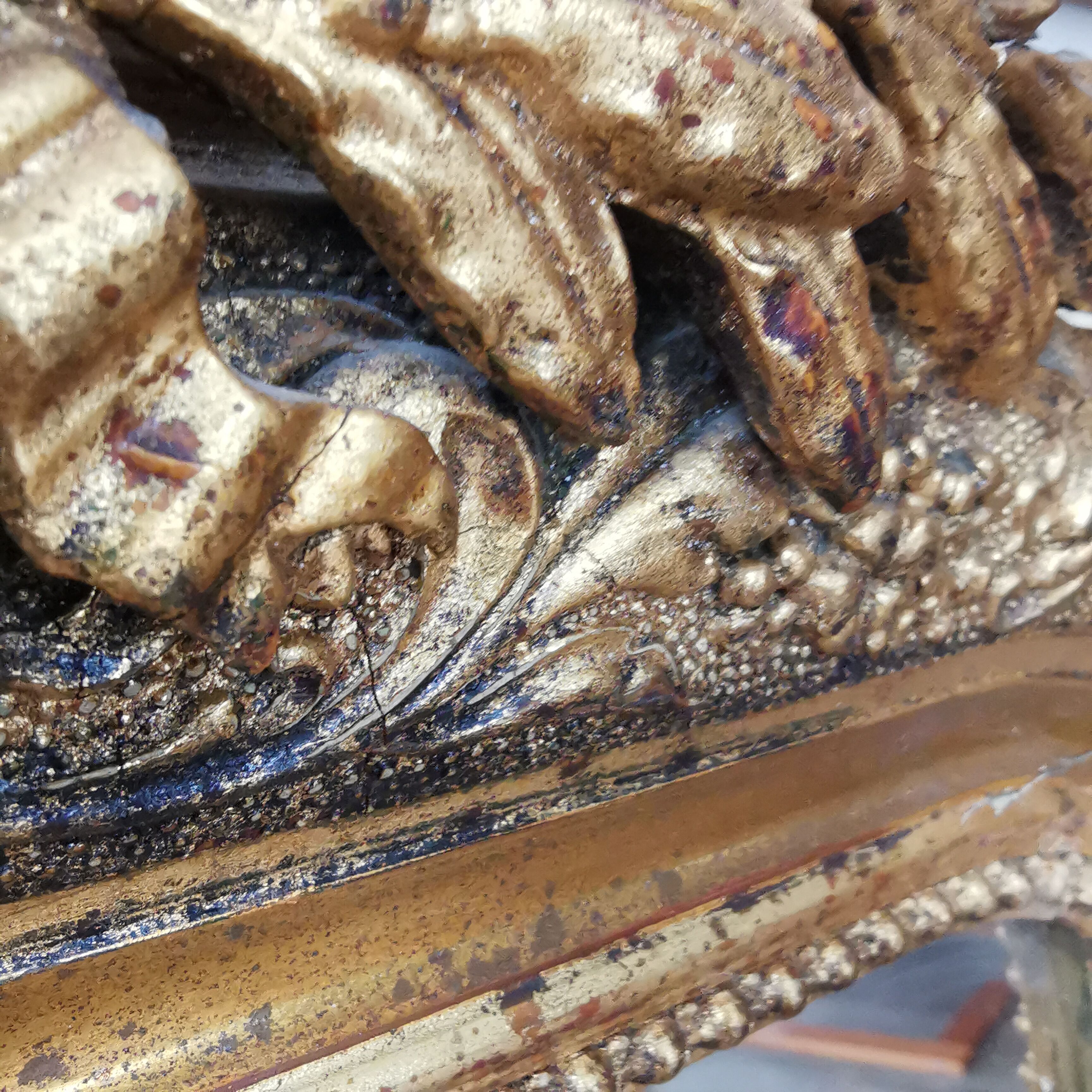 Antique gold leaf mirror 108 x 68 cm