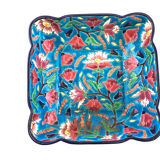Square cut in blue Longwy enamels