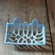 Soap dish Patinated blue enameled metal dpmc 0923216