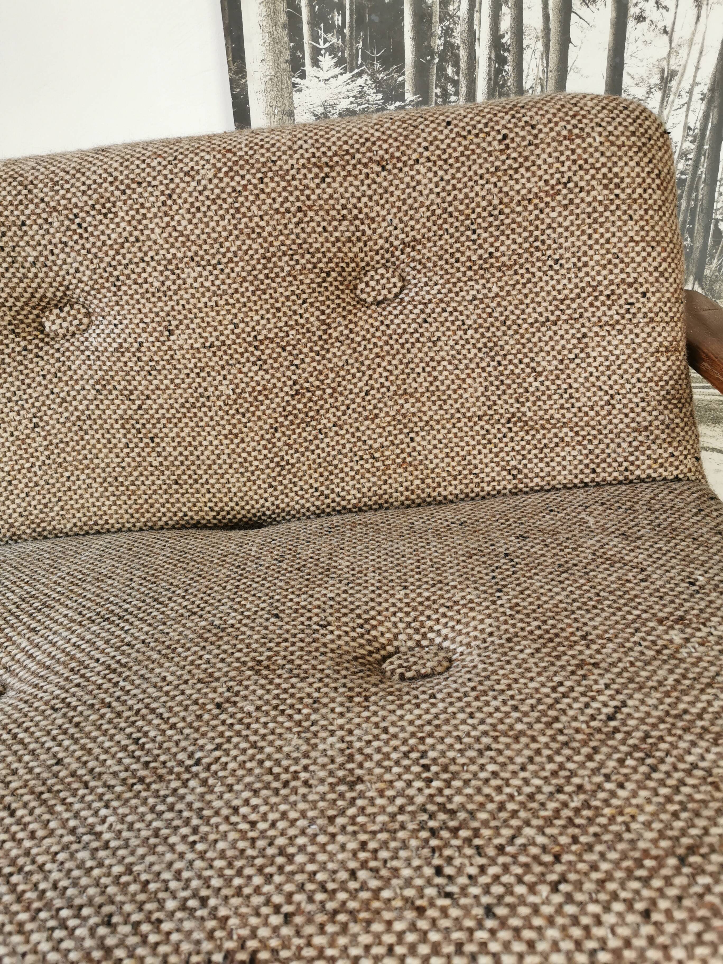 Banquette day bed en chêne design 1970