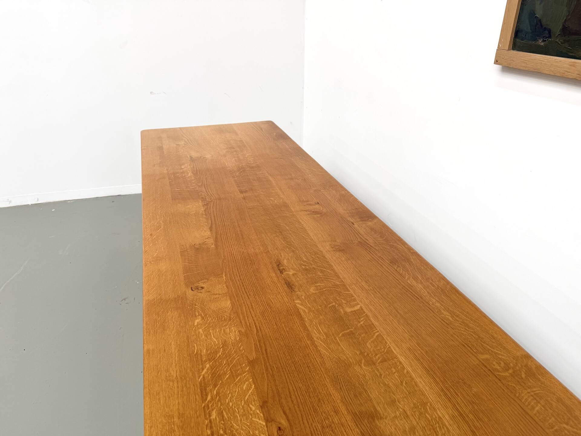 XL brutalist dining table in solid oak