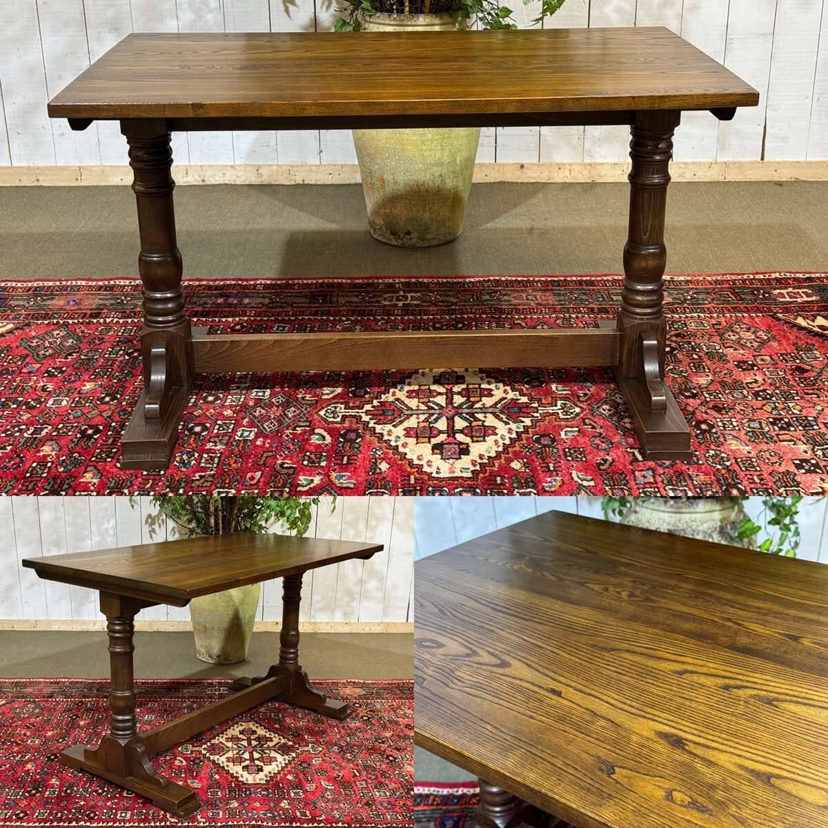 English bistro table in ash and beech from the 1970s.