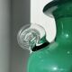 Green glass vase with a blown glass handle, Art Deco.