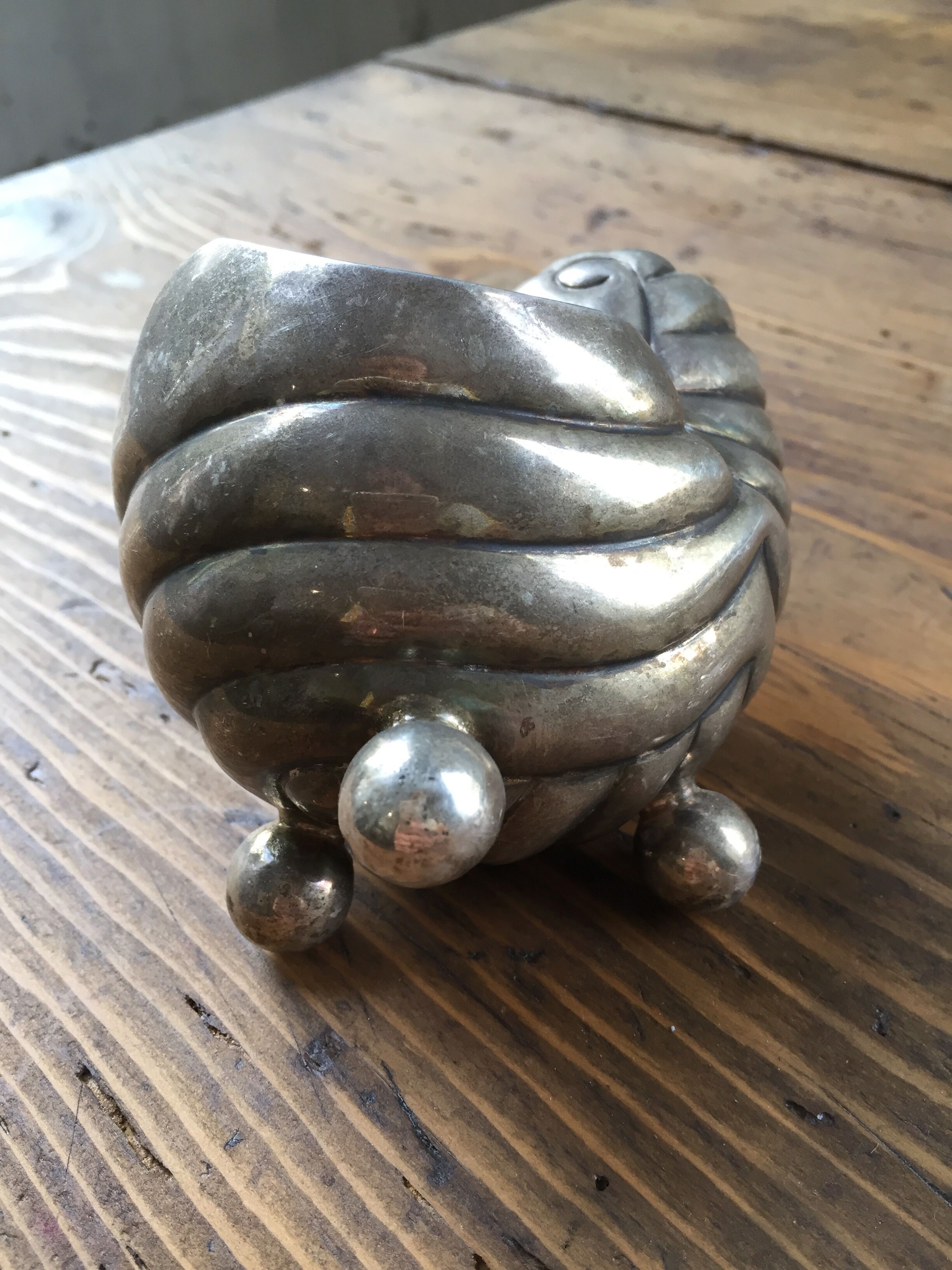 Silver shell ashtray