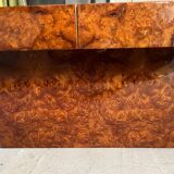 1970s elm burl coffee table / bar