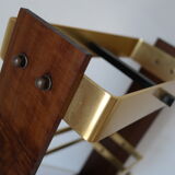 Vintage wooden and brass umbrella holder