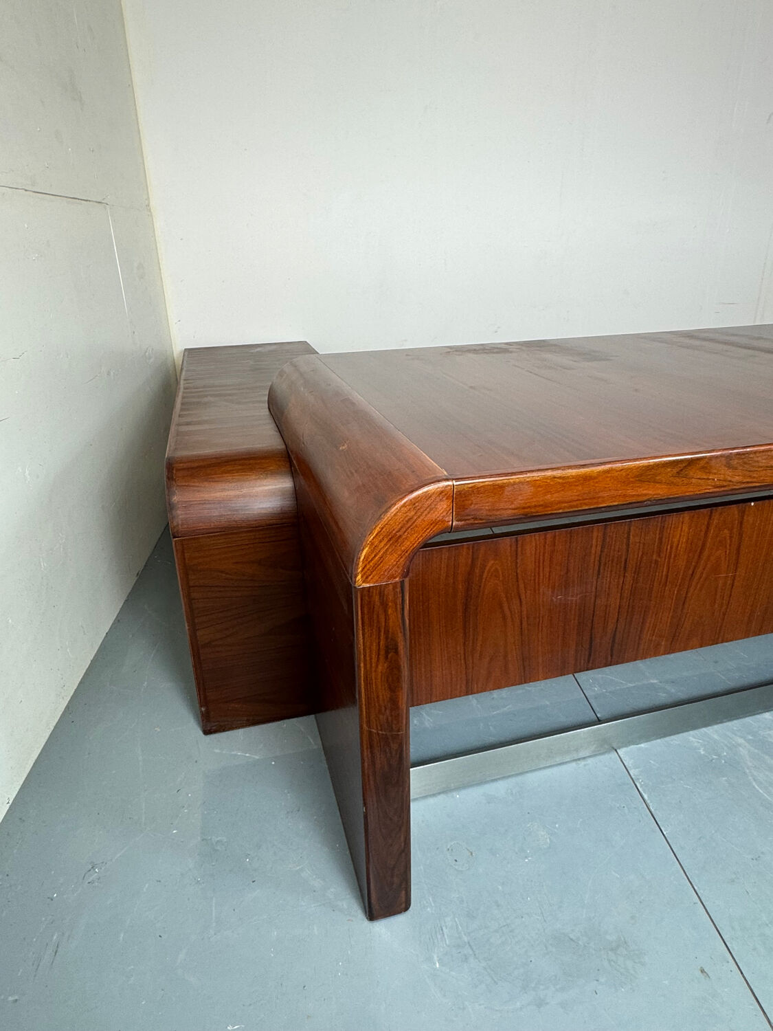 Vintage Danish design mid century wood steel Sibast executive desk