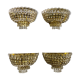 Set 4 crystal wall light gilded structure