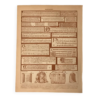 lithographie planche Manuscrit larousse