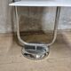 Vintage chrome flower stand with two white shelves, 1970s, Czechoslovakia, 35 × 54 × 100 cm