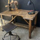 Old workshop desk made of solid wood