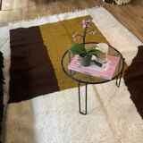 Wool Berber-style rug with geometric patterns