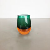 Multi-Color Heavy Two Color Murano Glass Sommerso Object Vase Bowl, Italy, 1970s