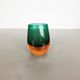 Multi-Color Heavy Two Color Murano Glass Sommerso Object Vase Bowl, Italy, 1970s