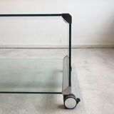 Coffee table in glass and chrome of Pierangelo Galotti for Galotti & Radice 1975